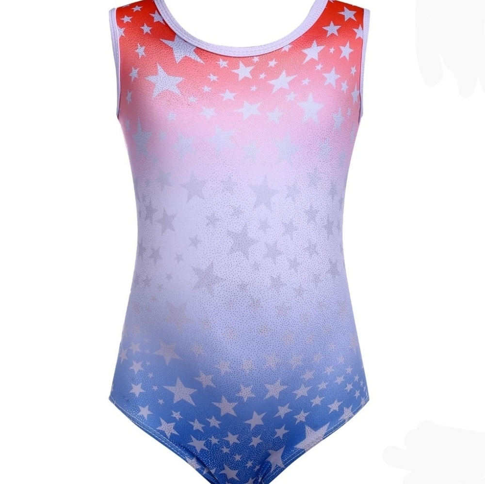 Arshiner Kid Sparkling Stars Ombre Gymnastics/Dance Leotard Size 4T
